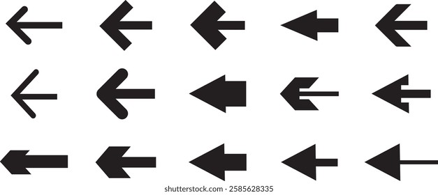 Arrow icon set. Arrows. Black arrows icon set.
