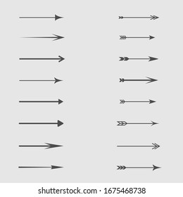 Arrow icon set. Arrows, direction cursor click elements Vector illustration