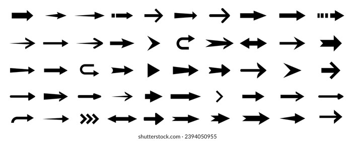 Arrow icon. Set of arrows. Vector illustration.