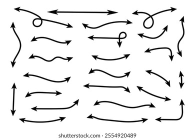 Arrow icon set. Arrows vector collection. Arrow. Black arrows icons. Cursor. Different arrow signs.