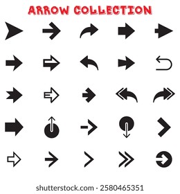 Arrow icon set. Arrows vector collection. Arrow. Black arrows icons. Cursor. Different arrow signs.
back black design button digital direction left forward pointer rounded simple sign collection. 