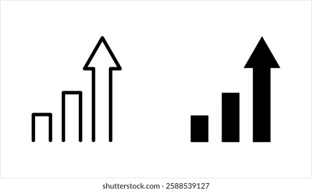 Arrow icon set. Set of up arrows. vector illustration on white background