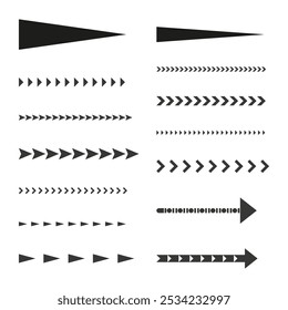 Ícone de seta definido. Símbolos de direção sortidos. Setas vetoriais pretas. Coleção de formas de ponteiro.