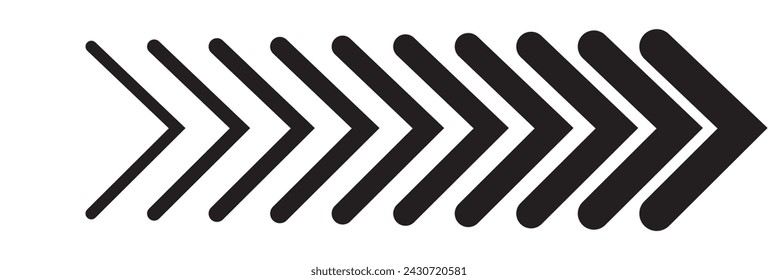 Arrow icon. Set black arrows symbols. Blend effect. Vector isolated on white background. Vector illustration.