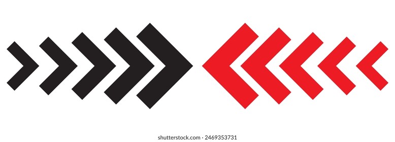Arrow icon. Set black arrows symbols. Blend effect. Vector isolated on white background	