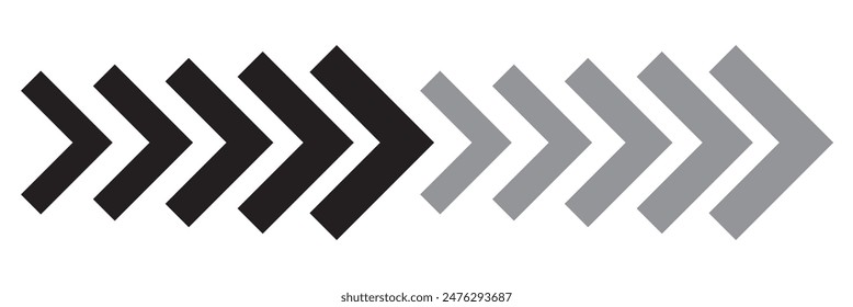 Arrow icon. Set black arrows symbols. Blend effect. Vector isolated on white background	