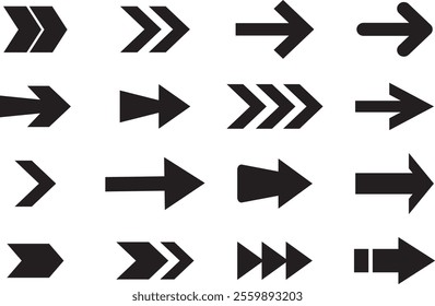 Arrow icon set. Black arrows icons. Arrow vector collection. Arrow. Cursor. Different arrow signs. Arrows vector illustration collection.