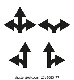 El icono de flecha define el color negro. Colección de elementos de signo de aplicación. Ilustración vectorial. EPS 10.
