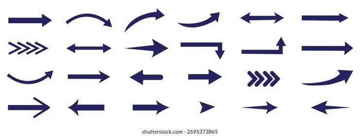 Arrow Icon Set – Black Cursor and Directional Arrow Symbol Collection