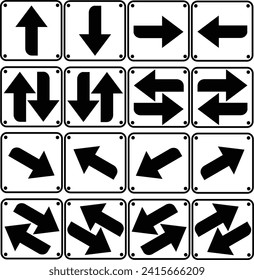 El icono de flecha está en blanco y negro. Iconos de flecha arriba y abajo a la izquierda. Flechas para diseño web, aplicaciones móviles, interfaces y más. Ilustración del material del vector EPS 10.