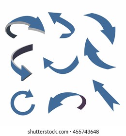 Arrow Icon Set in BLUE and Black Color - Illustration