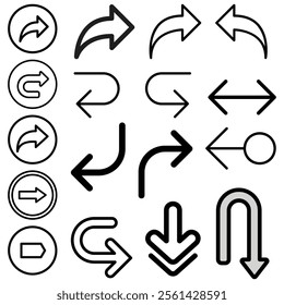 Arrow icon set bundle design.