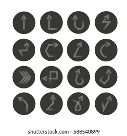 arrow icon set in circle buttons