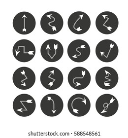 arrow icon set in circle buttons