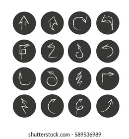 arrow icon set in circle buttons