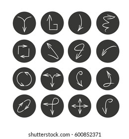 arrow icon set in circle buttons