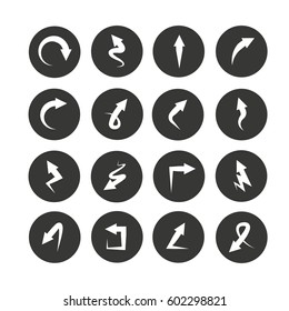 arrow icon set in circle buttons