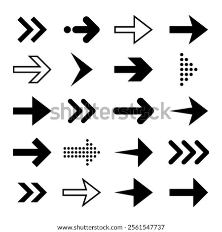 Arrow icon set collection. Arrows, arrowhead sign symbol