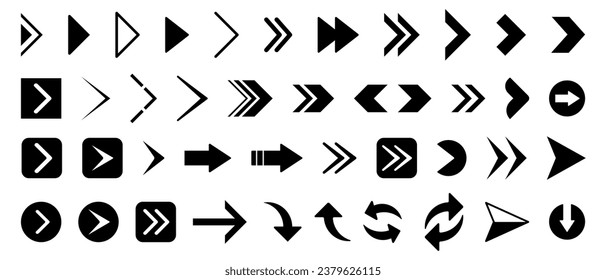 Conjunto de iconos de flecha. Colección del elemento de diseño de flecha. Ilustración del vector