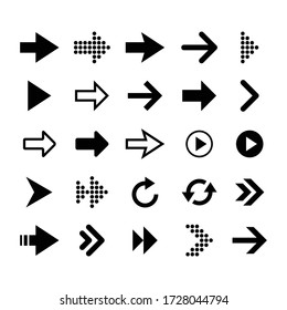 Arrow icon set collection, Different cursor arrows sign for web design, mobile apps, interface, Vector illustration