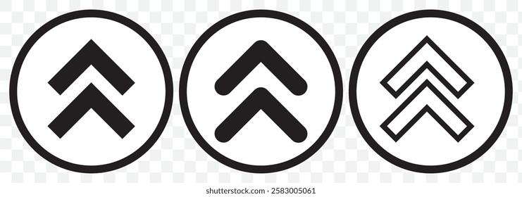 Up Arrow icon set. Up Arrow. Collection different arrow signs. Black arrows icons. Different cursor arrow direction symbols in flat style. Eps 10.