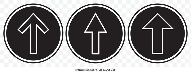 Up Arrow icon set. Up Arrow. Collection different arrow signs. Black arrows icons. Different cursor arrow direction symbols in flat style. Eps 10.