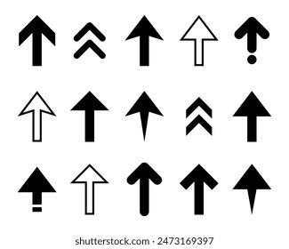 Up arrow icon set collection in generic style. Increase, growth concept