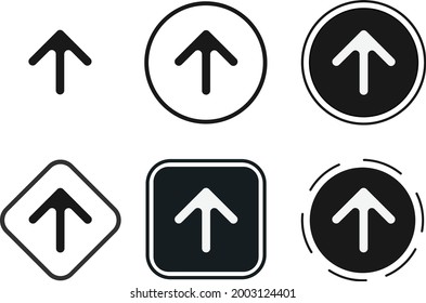 arrow up icon set. Collection of high quality black outline logo for web site design and mobile dark mode apps. Vector illustration on a white background