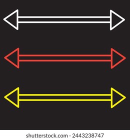 Arrow icon set. Collection of high quality outline menu pictograms in modern flat style. Black information symbol for web design and mobile app on white background. Arrow line logo.