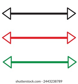 Arrow icon set. Collection of high quality outline menu pictograms in modern flat style. Black information symbol for web design and mobile app on white background. Arrow line logo.