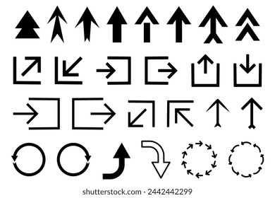 Arrow icon set. Collection of Modern simple arrows. Flat vector illustration
