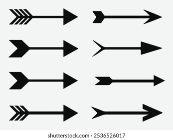 Arrow Icon Set. Collection Of Arrow. Arrow Icon Silhouette Set. Archer Arrow.