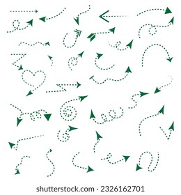 Arrow icon set. Colored arrow symbols. Arrow of different types. Arrow isolated vector graphic elements.