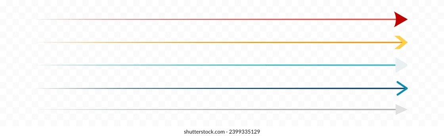 Arrow icon set. Colored arrow symbols. Arrow of different types. Arrow isolated vector graphic elements.