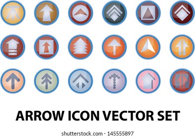 Arrow icon set with colorful internet button, EPS10 vector format