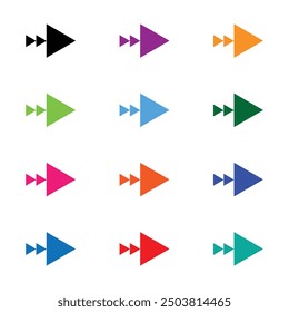 Arrow icon set. Colorful arrow symbols. Arrow vector graphic elements isolated on white background