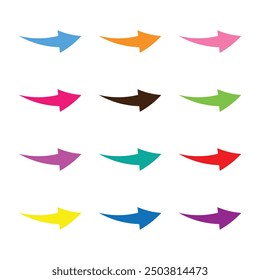 Arrow icon set. Colorful arrow symbols. Arrow vector graphic elements isolated on white background