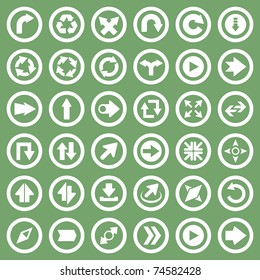 Arrow icon set. Compass, direction, recycle, next and move symbol.