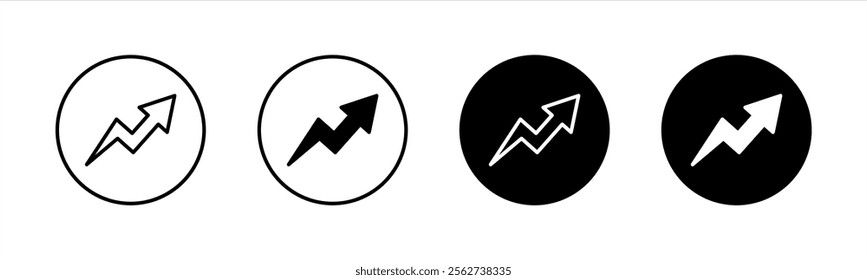 arrow up icon set. contain increase, profit, investment, growth, chart, graphic icon. vector illustration