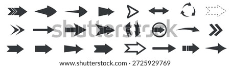Arrow icon set. Arrow. Cursor. Black vector arrows icons. Collection different arrows sign. 