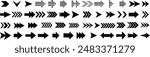 Arrow icon set. Arrow. Cursor. Collection different arrow signs. Different cursor arrow direction symbols in flat style.