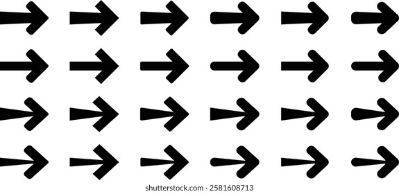 Arrow icon set. Set arrow icon. Cursor. Collection different arrow signs. Different cursor arrow direction symbols in flat style. Black vector arrows – vector
