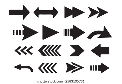 Arrow icon set. Arrow. Cursor. Collection different arrows sign. Cursor, Click. Arrow icon pack. Stock - Vector eps 10