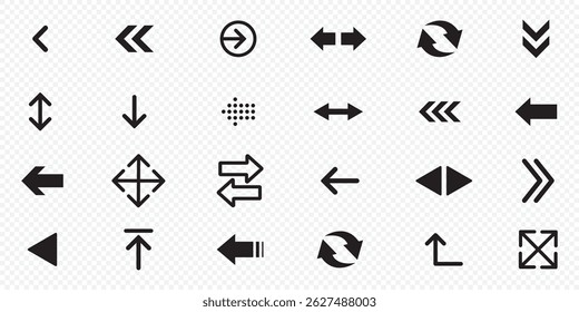 Arrow icon set. Arrow. Cursor. Collection different arrow signs. Black arrows icons.  Arrow. Cursor. Vector illustration eps 10 