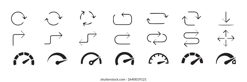 Arrow icon set. Arrow. Cursor. Collection different arrows sign. Down arrow vector icon set. scroll illustration sign collection. Victor illustration eps 10