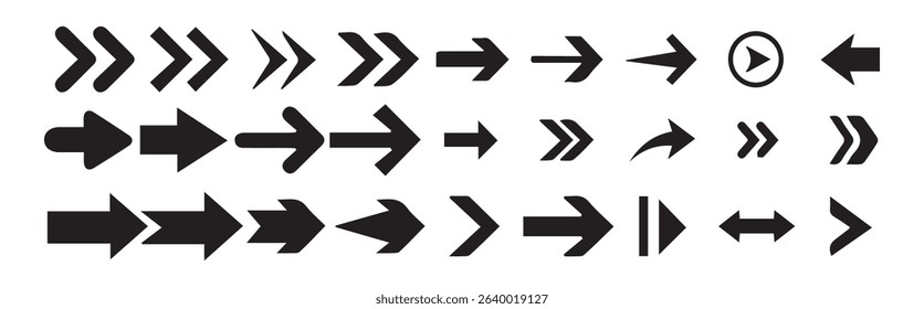 Arrow icon set. Arrow. Cursor. Collection different arrows sign. Down arrow vector icon set. scroll illustration sign collection. Victor illustration eps 10