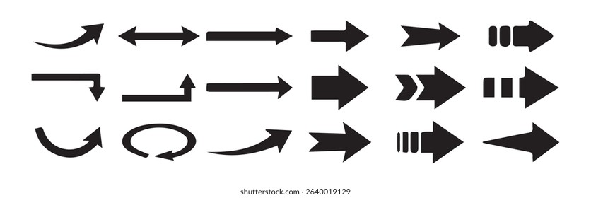 Arrow icon set. Arrow. Cursor. Collection different arrows sign. Down arrow vector icon set. scroll illustration sign collection. Victor illustration eps 10