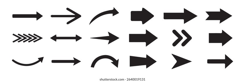 Arrow icon set. Arrow. Cursor. Collection different arrows sign. Down arrow vector icon set. scroll illustration sign collection. Victor illustration eps 10