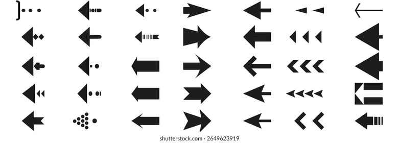 Arrow icon set. Cursor. Collection different arrow signs. Black arrows icons. Arrow icon collection. Large Black arrow icon vector set,eps10