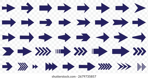 Conjunto de iconos de flecha. Flecha. Cursor. Colección diferentes signos de flecha. Iconos de flechas negras. Diferentes símbolos de dirección de flecha del cursor en estilo plano.